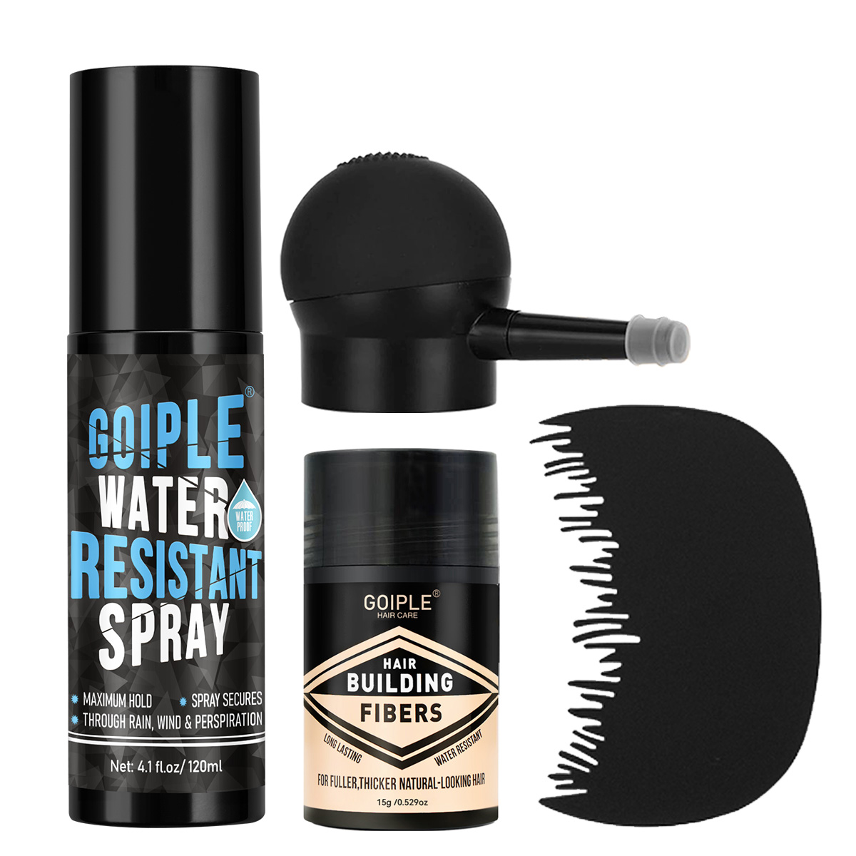 Hair Care Vegan - Water Resistant Spray,Thickening Fiber Powder,Applicator,Hair and