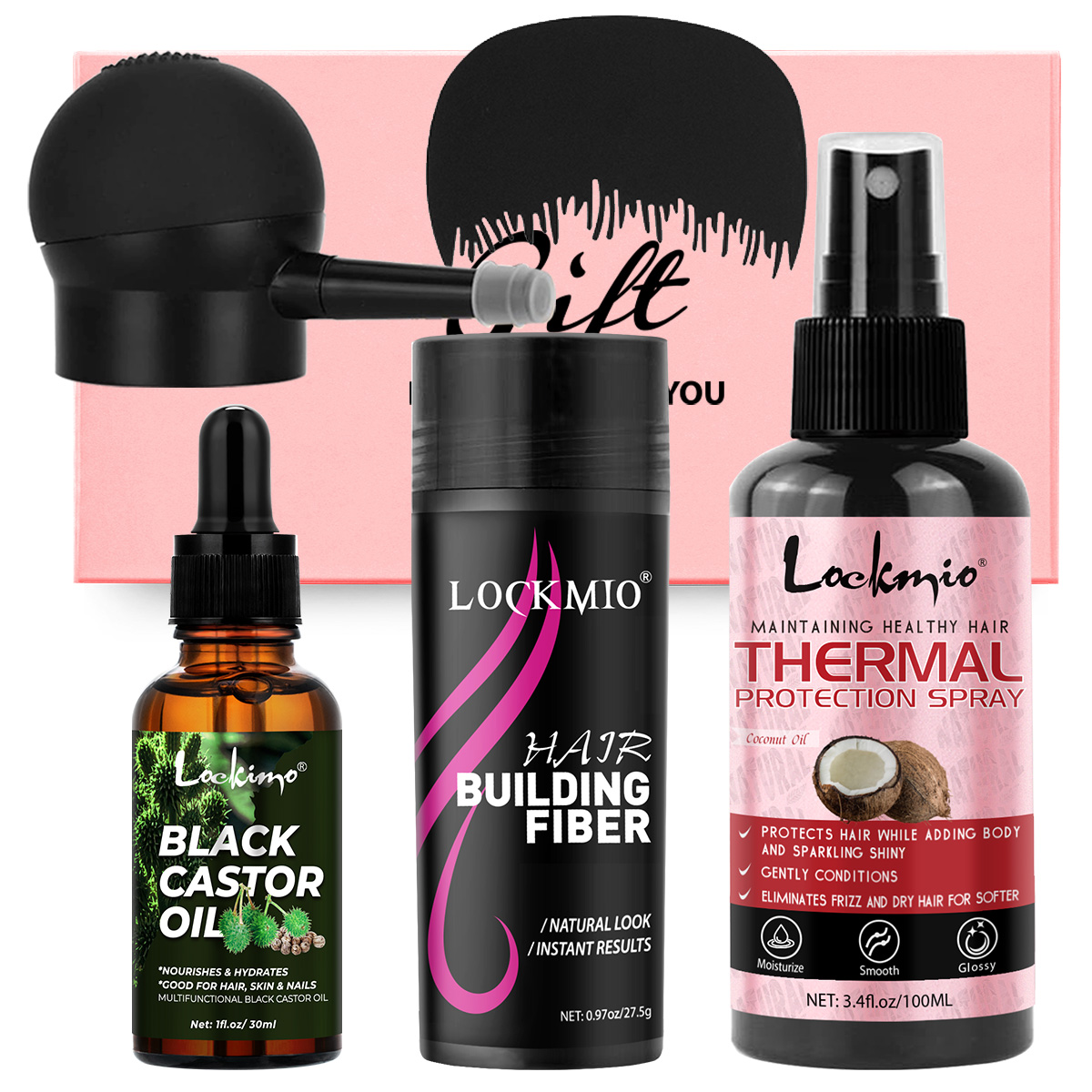 Hair Care Heat Protectant - Hair Care and Growth Set Black